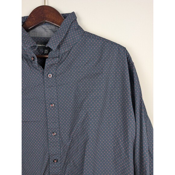 Beverly Hills Polo Club Mens Button-Up Shirt 2XL Geometric Print Long Sleeve - Picture 5 of 10